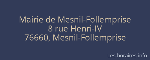Mairie de Mesnil-Follemprise