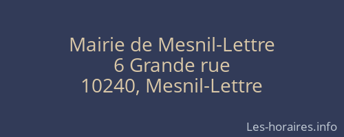 Mairie de Mesnil-Lettre