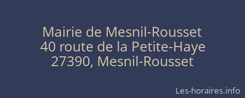 Mairie de Mesnil-Rousset