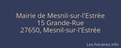 Mairie de Mesnil-sur-l'Estrée