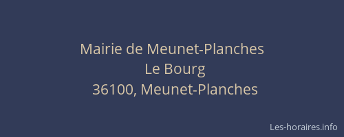 Mairie de Meunet-Planches