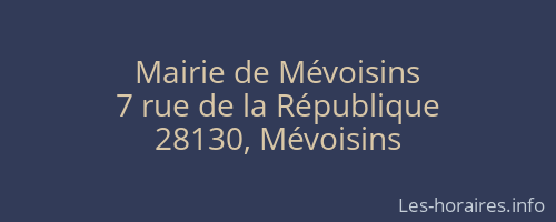 Mairie de Mévoisins