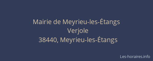 Mairie de Meyrieu-les-Étangs