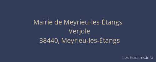 Mairie de Meyrieu-les-&Eacute;tangs