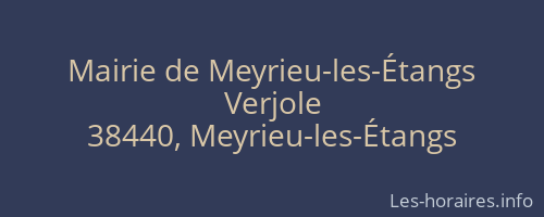 Mairie de Meyrieu-les-Étangs