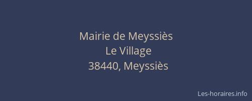 Mairie de Meyssi&egrave;s