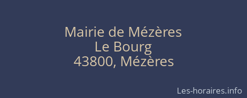 Mairie de Mézères
