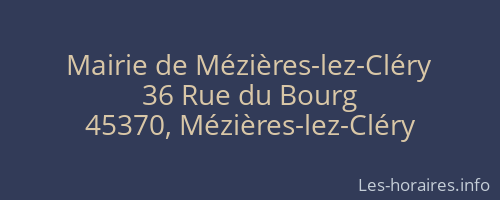 Mairie de Mézières-lez-Cléry