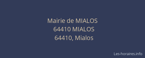 Mairie de MIALOS