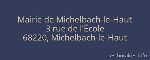 Mairie de Michelbach-le-Haut