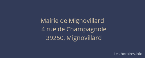 Mairie de Mignovillard