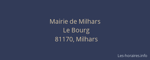 Mairie de Milhars