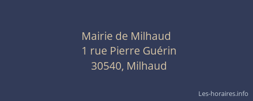 Mairie de Milhaud