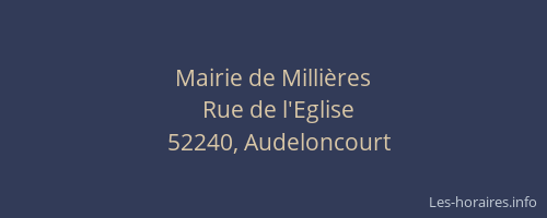 Mairie de Milli&egrave;res