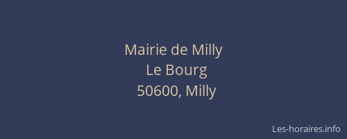 Mairie de Milly