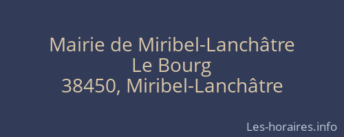 Mairie de Miribel-Lanchâtre