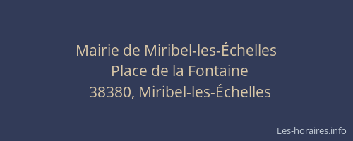 Mairie de Miribel-les-Échelles