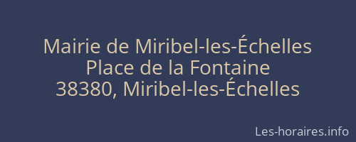 Mairie de Miribel-les-Échelles