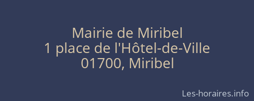 Mairie de Miribel