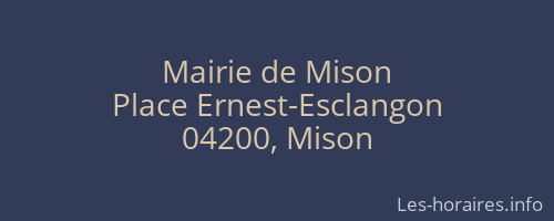 Mairie de Mison