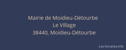 Mairie de Moidieu-Détourbe