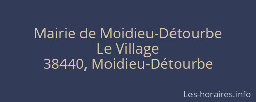 Mairie de Moidieu-Détourbe