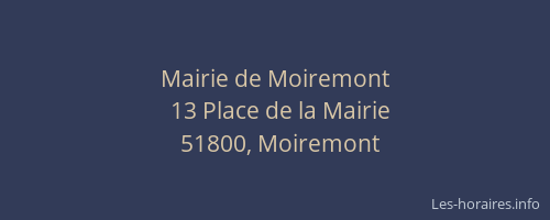 Mairie de Moiremont