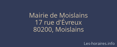 Mairie de Moislains