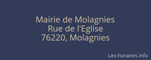 Mairie de Molagnies
