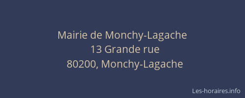 Mairie de Monchy-Lagache