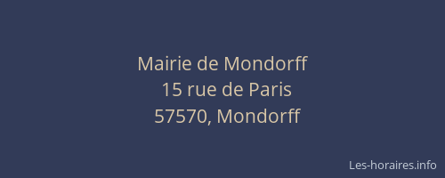 Mairie de Mondorff