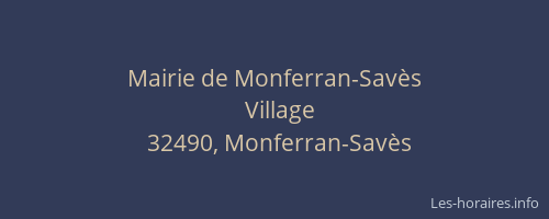 Mairie de Monferran-Sav&egrave;s