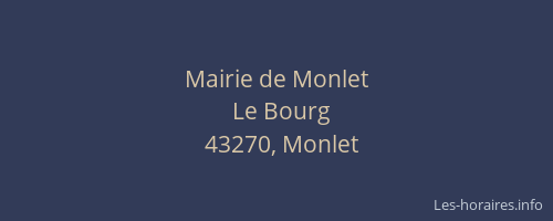 Mairie de Monlet