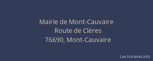 Mairie de Mont-Cauvaire