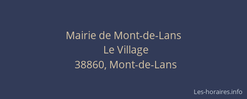 Mairie de Mont-de-Lans