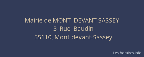 Mairie de MONT  DEVANT SASSEY