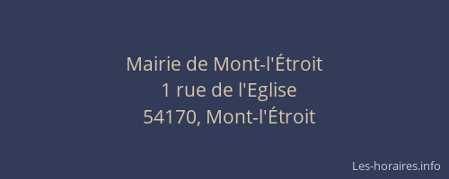 Mairie de Mont-l'&Eacute;troit