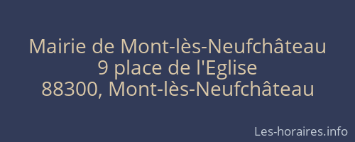 Mairie de Mont-lès-Neufchâteau