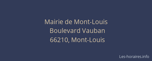 Mairie de Mont-Louis