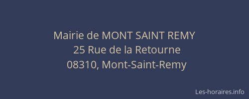 Mairie de MONT SAINT REMY