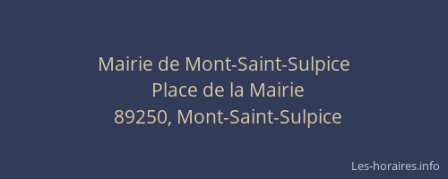 Mairie de Mont-Saint-Sulpice