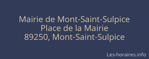 Mairie de Mont-Saint-Sulpice