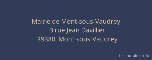Mairie de Mont-sous-Vaudrey