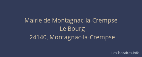 Mairie de Montagnac-la-Crempse
