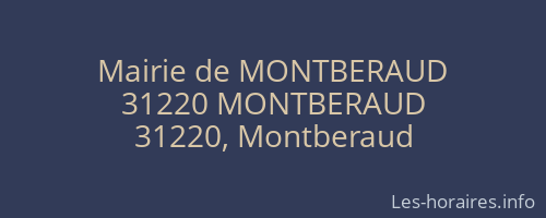 Mairie de MONTBERAUD