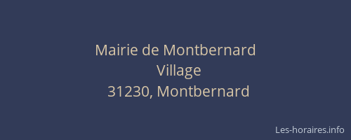 Mairie de Montbernard