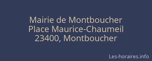 Mairie de Montboucher