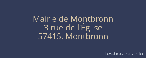 Mairie de Montbronn