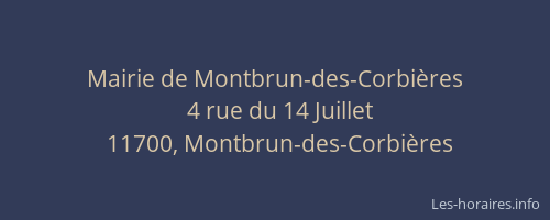 Mairie de Montbrun-des-Corbi&egrave;res