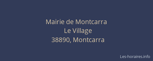 Mairie de Montcarra